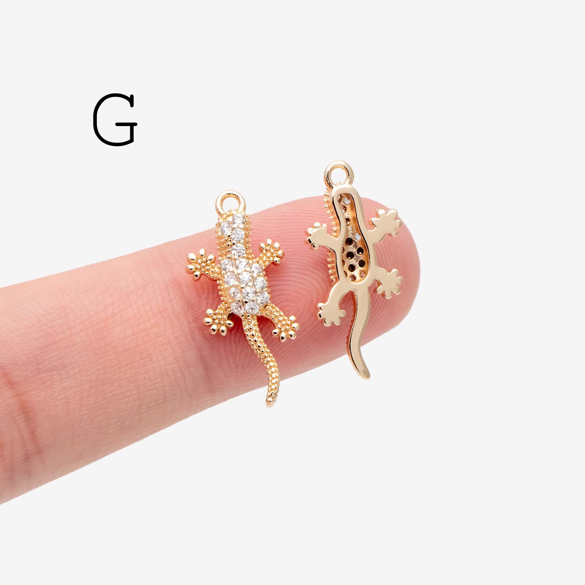 4pcs CZ Pave Gold/ Silver Tone Cute Animal Charms, Jewelry Making, Diy Material, Jewelry Supplies (GB-2074)